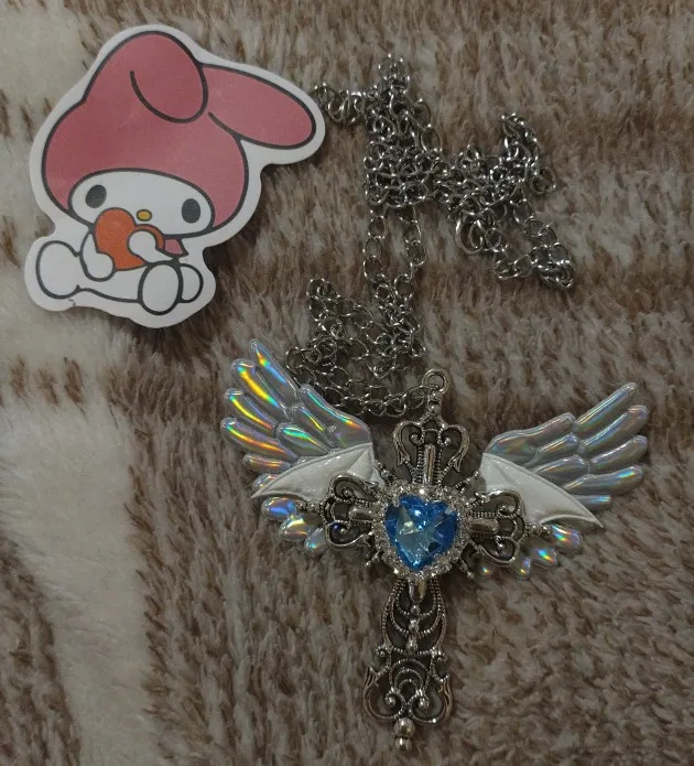 Wing Cross Necklace, customer photo