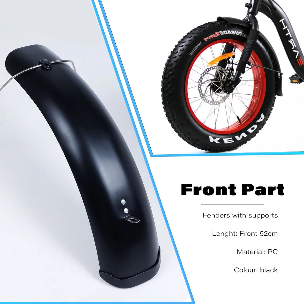 Fiets spatbord 4.0 Wide Fat Bike Fender Accessoires Fatbike for Achter Spatscherm 26-29inch Bicycle Wings Verruim for Sneeuw fiets Fenders