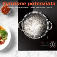 Индукционная варочная панель Karinear с 4 конфорками, электрическая варочная панель 60 см, 3500 Вт, гибкая зона, подключаемая варочная панель, 9 мощности, усилитель, таймер, вилка 220 В — изображение 2