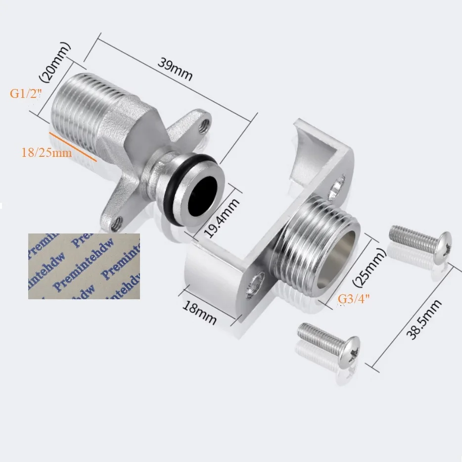 2Pcs Brass Plumbing Angle Adjustable S-Union Silver Grey Matte Black Grey Decorative Cover In Wall Exposed Hot Cold Mixer