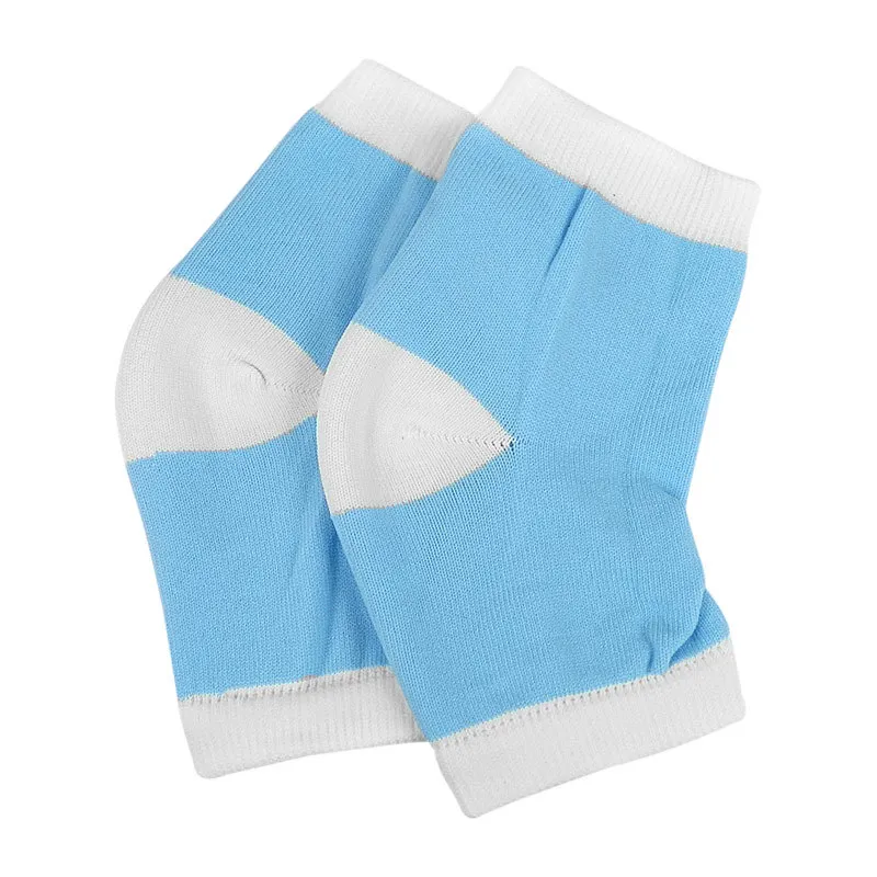 

2 Pairs Vented Moisturizing Heel Sleeves for Dry Hard Cracked Skin Open Toe Comfy Recovery Socks Day Night Care