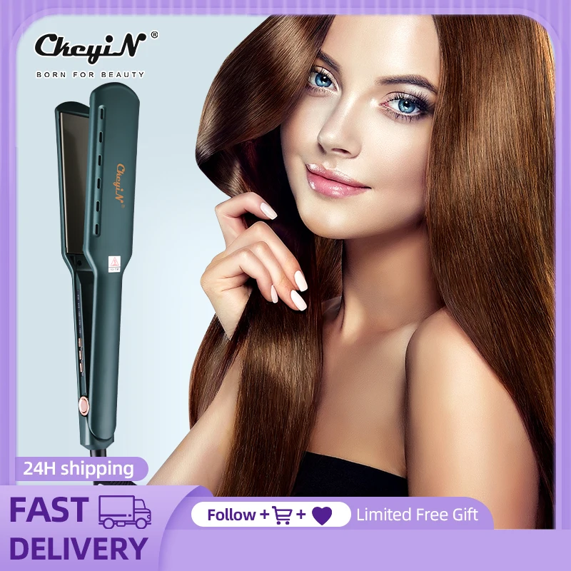Ckeyin Professional Hair Straightener Titanium Alloy Fast Heating Plate