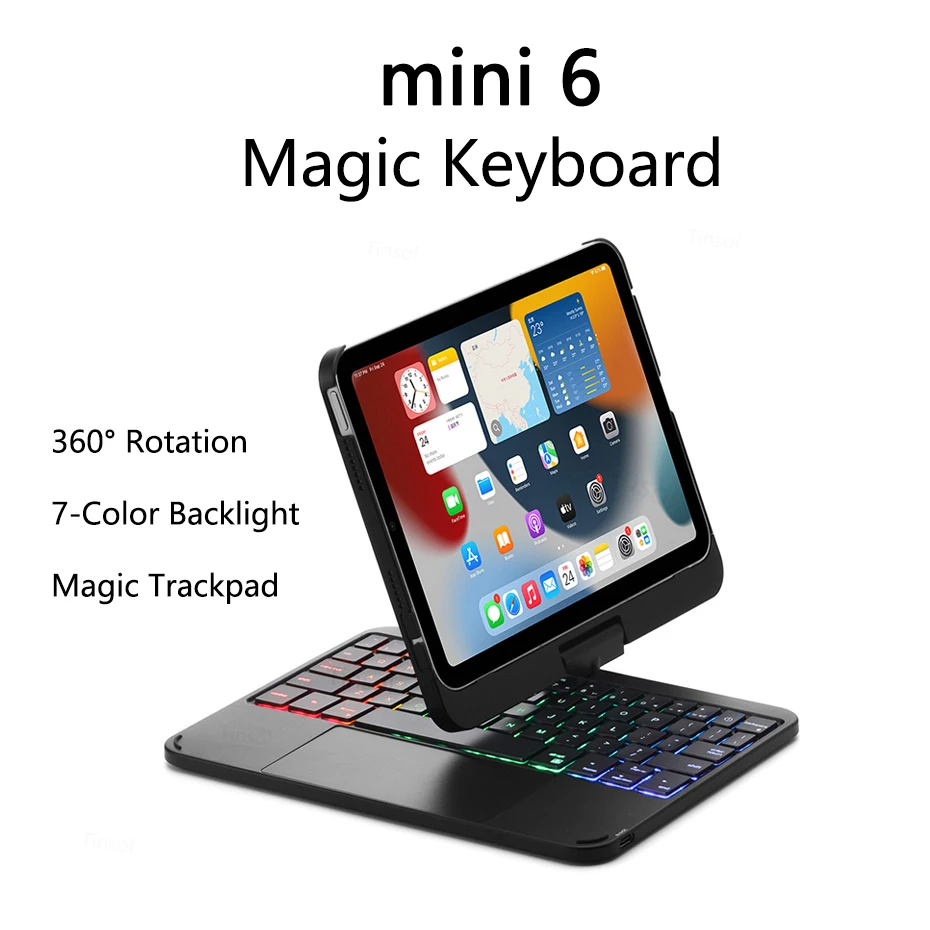 

Magic Keyboard Case For ipad Mini 6 2021 With Touchpad Backlight Keyboard For Apple iPad Mini6 6th Foldable 360°Rotation Cover
