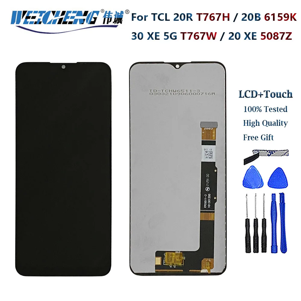 

Original T767H LCD For TCL 20R 5G 20XE Display LCD Touch Screen Digitizer Assembly for TCL 20B 6159K 30 XE 5G T767W 20 XE 5087Z