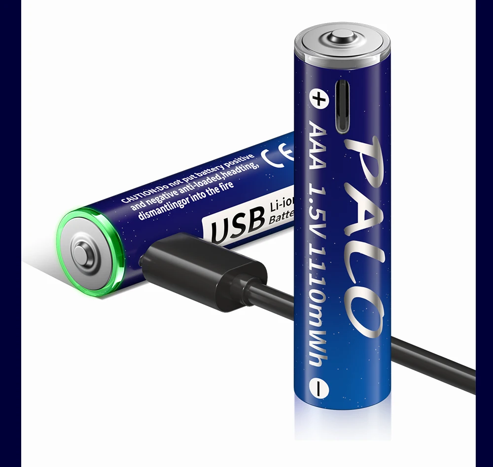 Recarregável, 1.5V, 3600mWh, Baterias para Controle Remoto, Mouse, Brinquedo, Cabo Tipo C