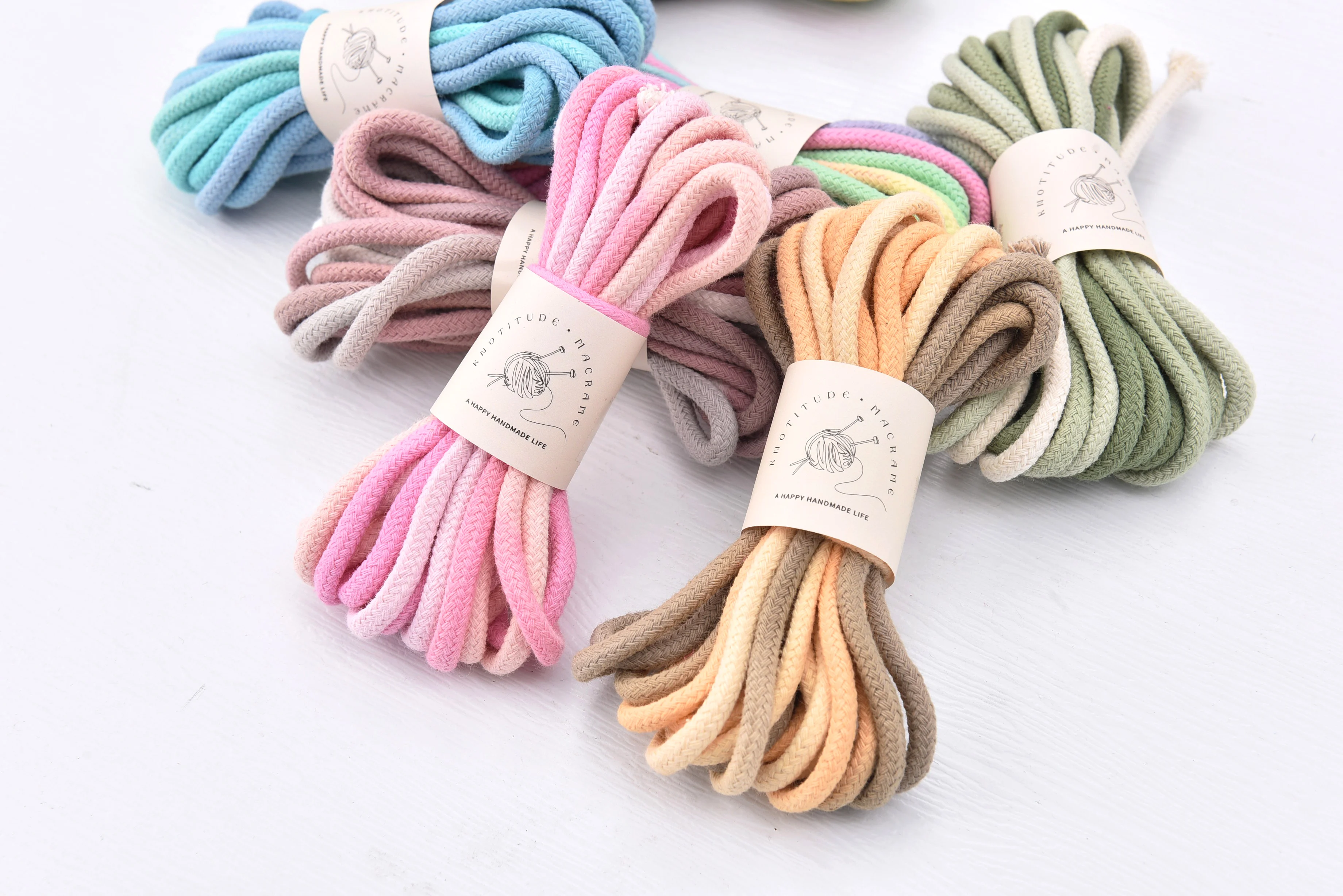 KNOTITUDE MINI Variegated Macrame Cotton Braid Cord 5.0mm x 5meters Key Ring Making Cord 4