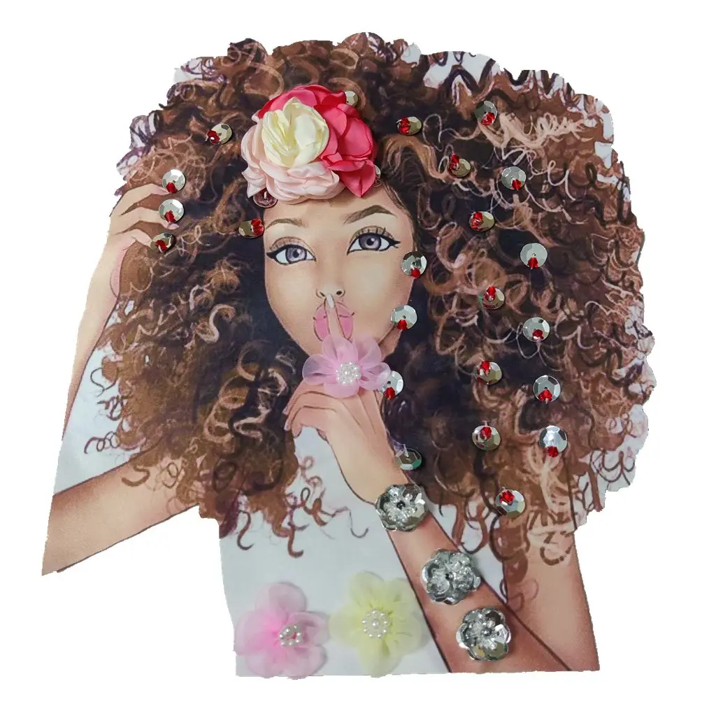 

SEWING ON ACCESSORY OF FABRIC DIY HANDMADE BEADS FLOWER FABRIC BADGES CLOTH STICKERS SEQUINED ON PRINTING PATCHES WHITE GIRLS