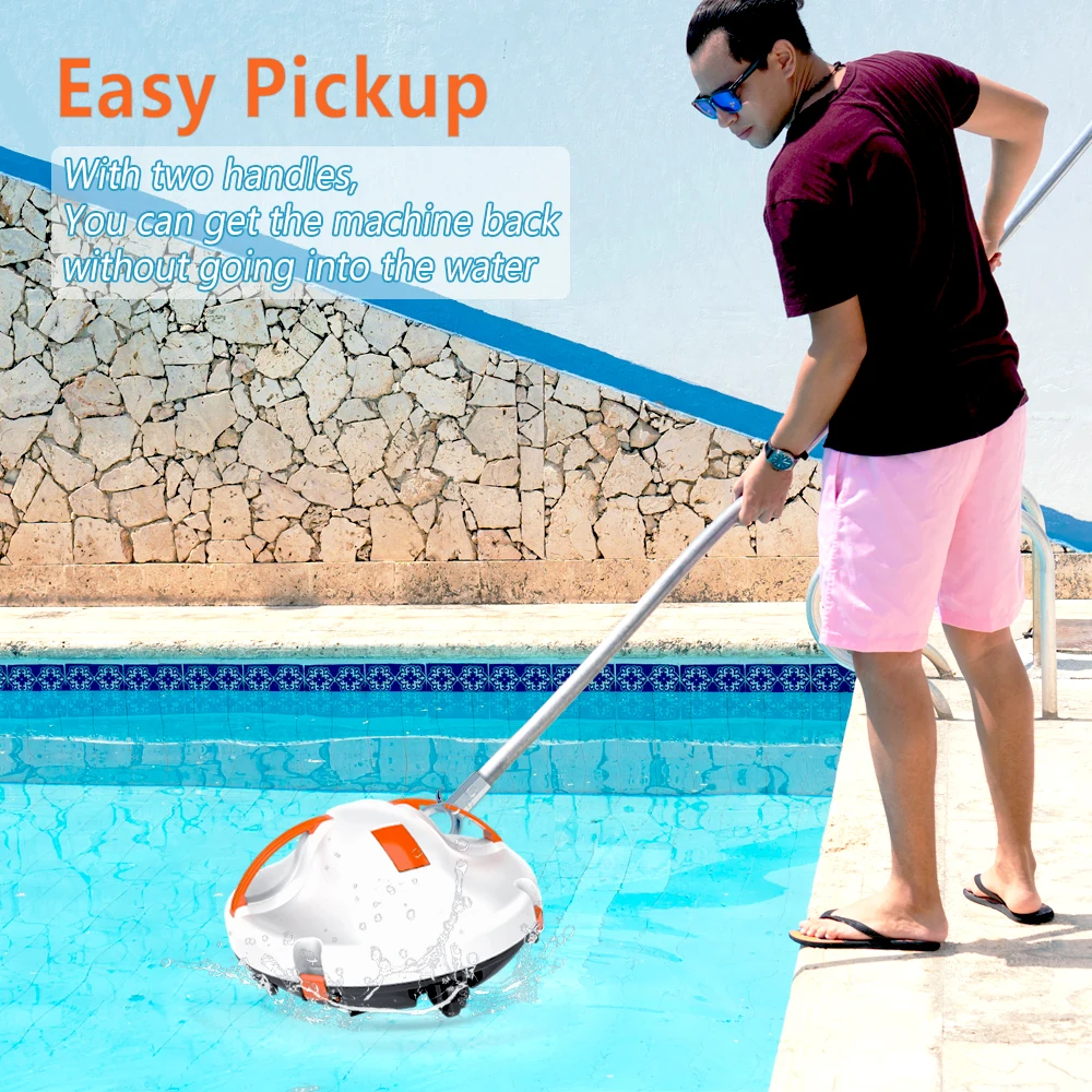 2025 Aggiornamento Robot Automatico Pulitore per Piscina IPX8 Impermeabile 5200mAh Doppio Motore Aspirapolvere per Piscina, Tempo di Esecuzione di 120 Min Auto-Parking - immagine 6