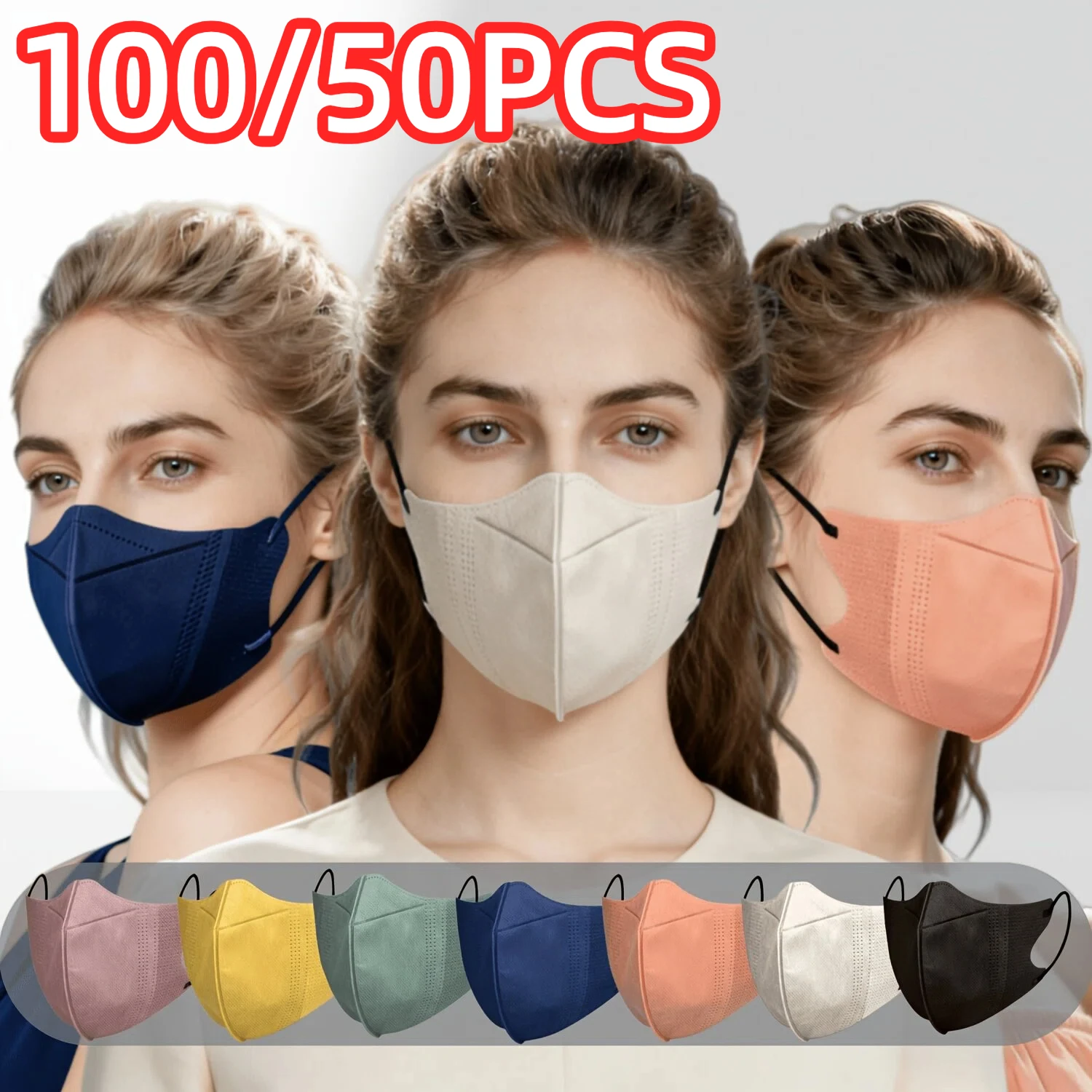 Vibrant 3D Disposable Face Masks - 4-Layer Protection with Enhanced Comfort Design, Ideal for Everyday Use and Bulk Purchase