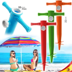 Beach Umbrella Base Wedge Bracket Skewer Great to Support Umbrella in Pool Lake River Patio or Garden Umbrella Support 35m Diameter and 32cm Long Red Green Orange Blue