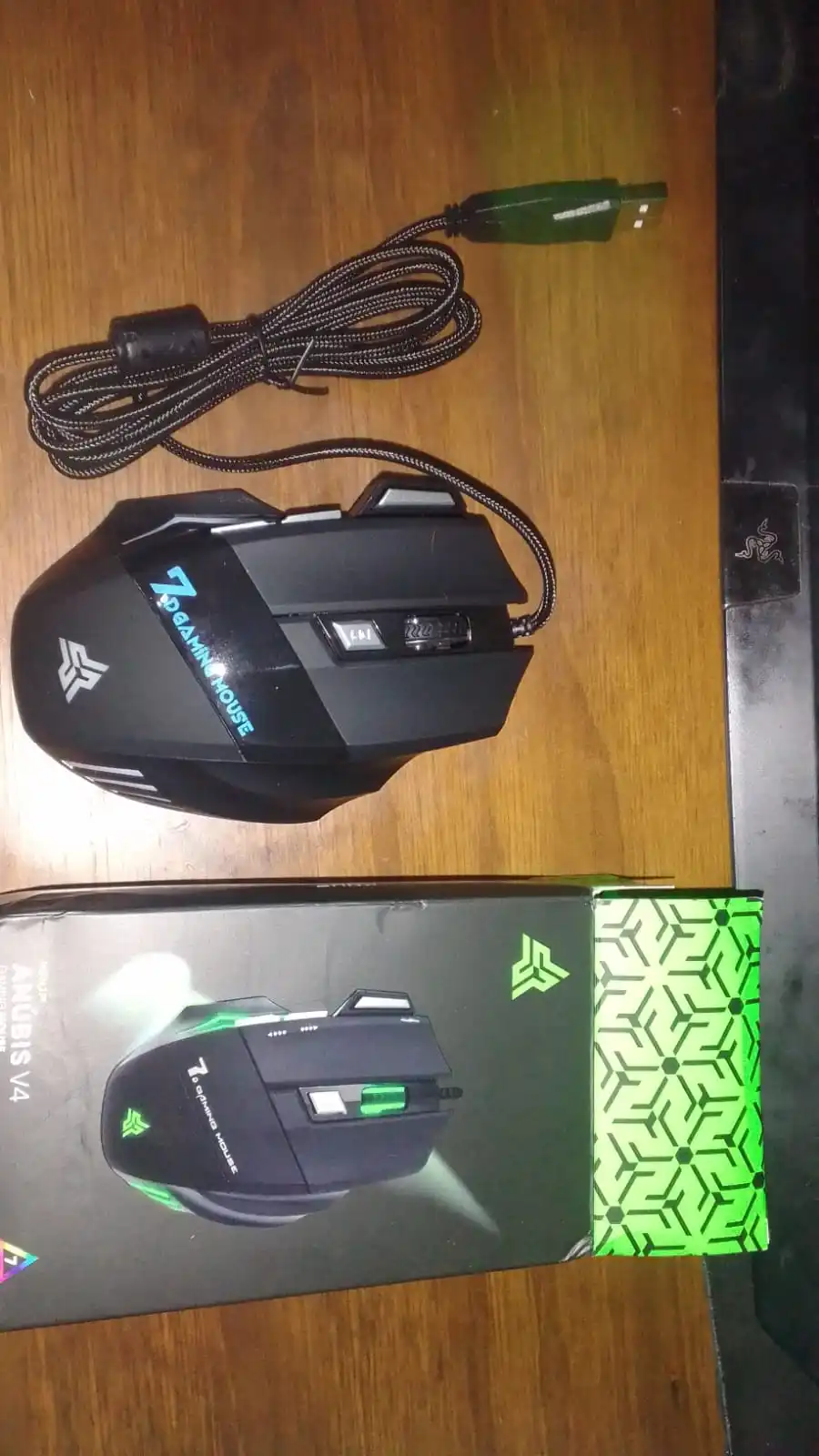 Mouse gamer para jogo computador 3200dpi com LED laser X7 USB Botões Profissional photo review