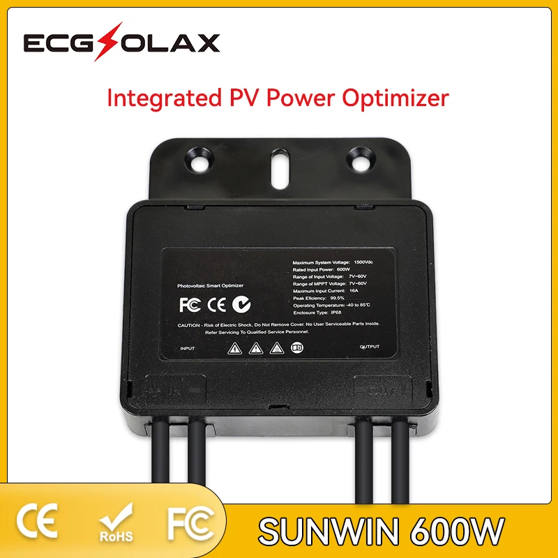Ecgsolax Integrated Pv Power Optimizer Mppt 60V 600W Input Ip67 Monitoraggio Del Pannello Solare In Tempo Reale Anti-Hotspot Limitatore Di Tensione