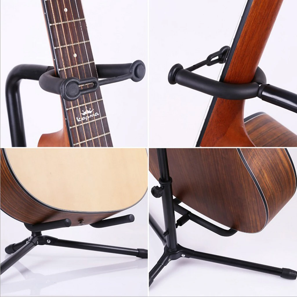 Adjustable Steel Guitar Tripod Stand Holder Support Non-slip for Stage Home School Musical Instrument Storage Parts