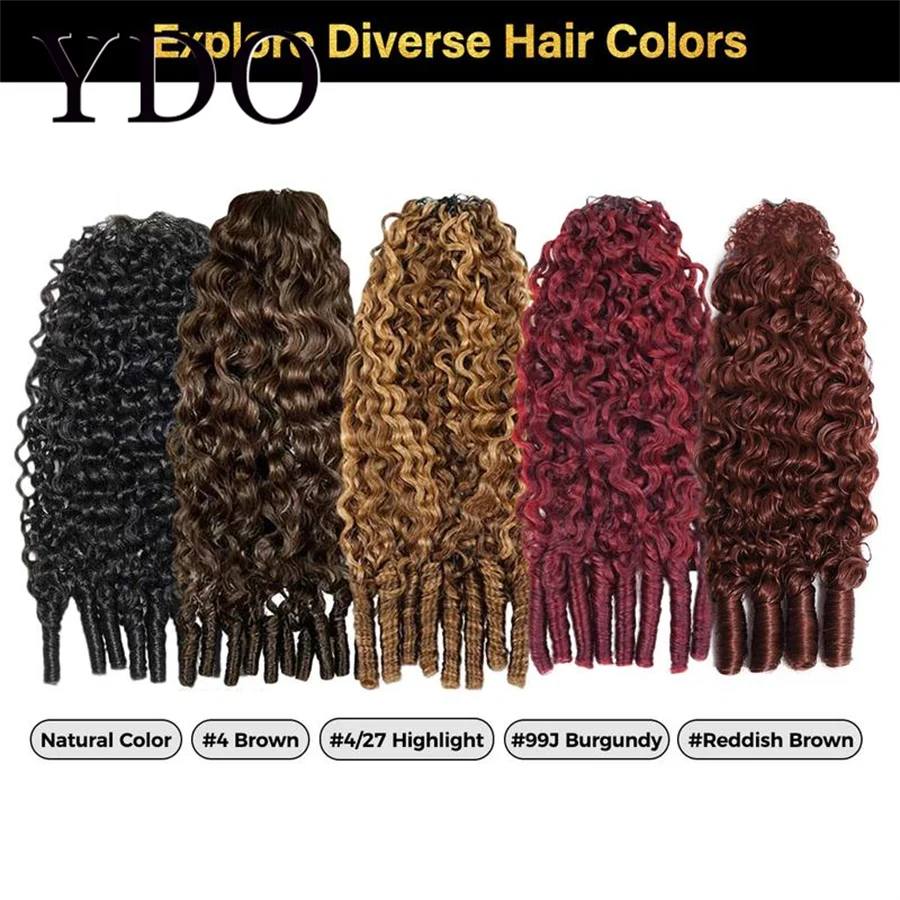 Treccia Boho a Crochet con Piume Riccioline Birmane di Colori Misti, Capelli Umani, Marrone con Highlights, Pre-annodate, Senza Nodi, Miracle Knots - immagine 6