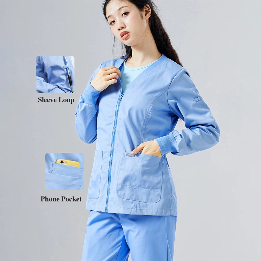 EDS Scrub Jackets Warm Up Nurse Coat Signature Medical Top Pro