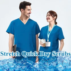 UltraAirâĒ Stretch Quick-Dry Medical Scrub Set Doctor Nurse Uniform Workwear Moisture-Wicking Durable Veterinary Outfits S01-01