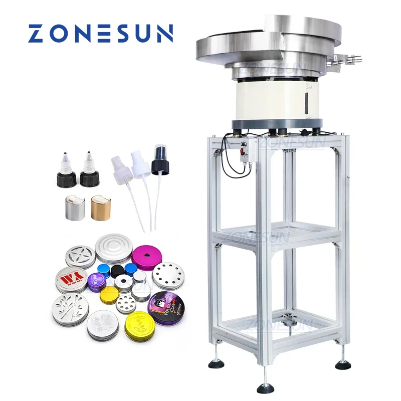 

ZONESUN Automatic Vibratory Cap Feeding Machine Pump Sprayer Cap Bowl Feeder Bottle Bowl Sorter Unscrambler
