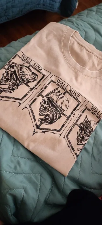 Attack on Titan T-Shirt – Anime Fan Art Design with Character Collage | Oversized Beige Tee