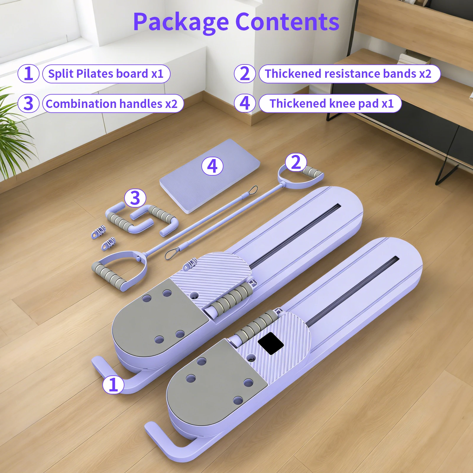 Pilates-Board, multifunktionales Fitness-Board, geteilte Bauchmuskel- und Liegestützplatte, Core-Training, Rückenstreckungen, Muskeltraining für zu Hause – Detail 2