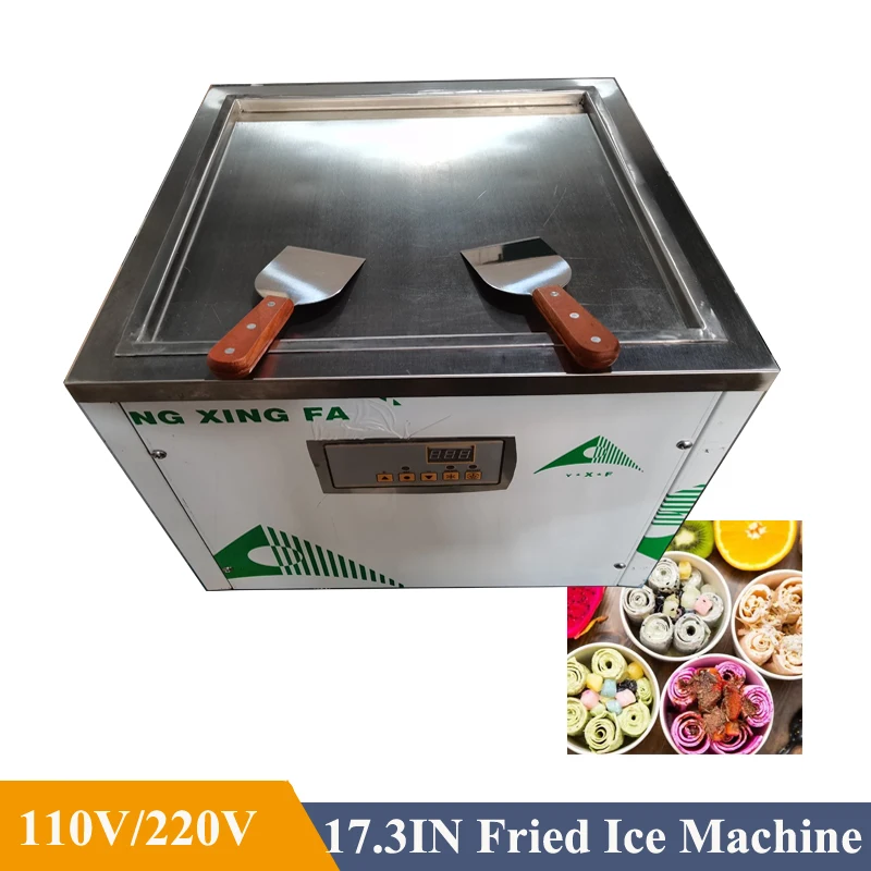 Tabletop 45cm Single Square Pan Ice Cream Roll Maker Machine Commercial Fried Ice Cream Roll Machine Yogurt Making 2