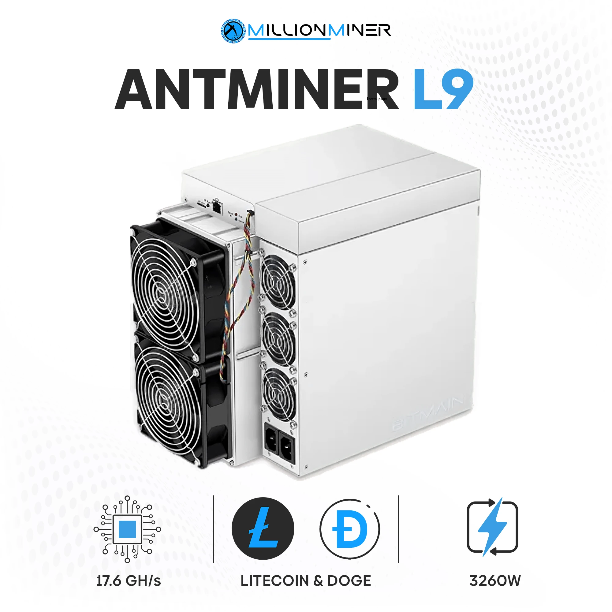 

Новинка, Bitmain Antminer L9 3400 GH/s W (LTC/DOGE/BEL)