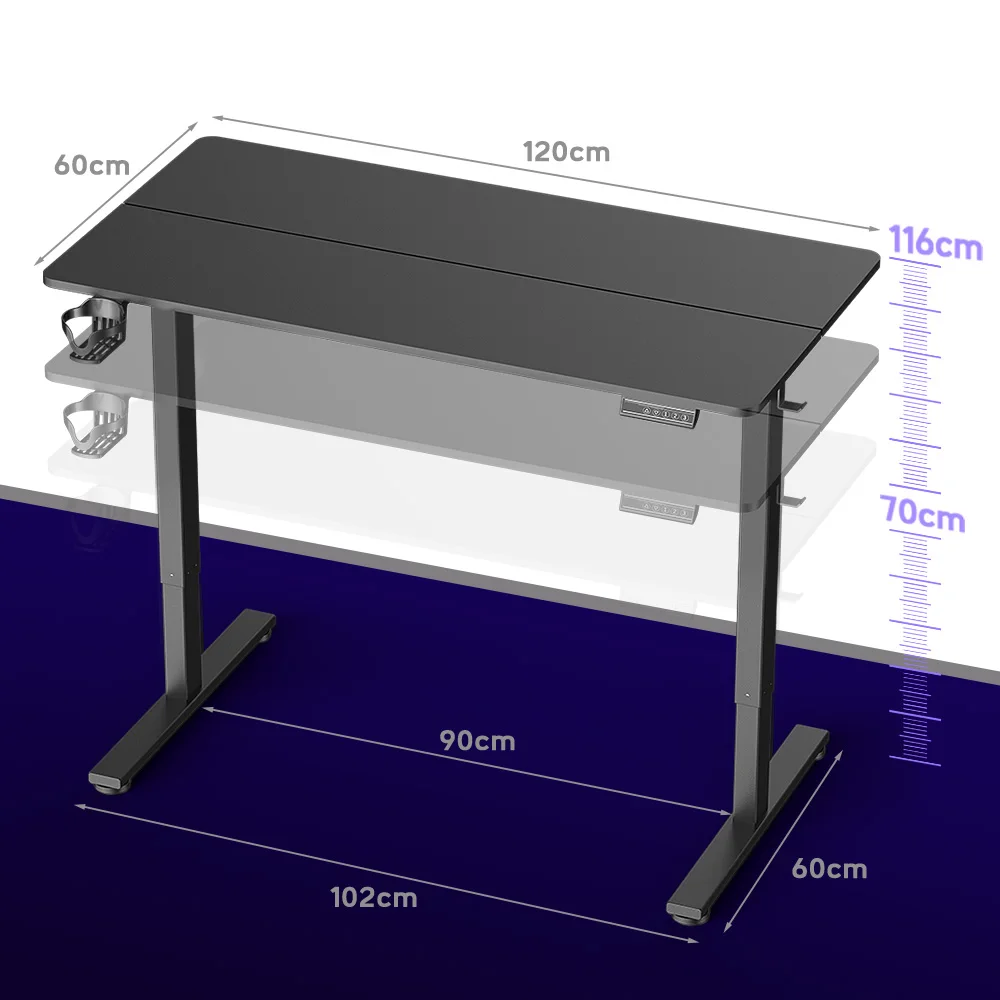 Escritorio eléctrico de altura ajustable con escritorio de pie de panel inteligente de memoria, mesa de oficina de escritorio de computadora ajustable para oficina en casa