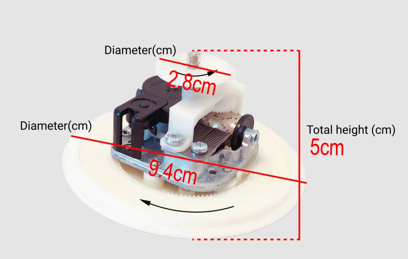 DIY Music Box Mechanism with Rotating Plate and Base in Contrary Direction Christmas Gifts Unusual,music box