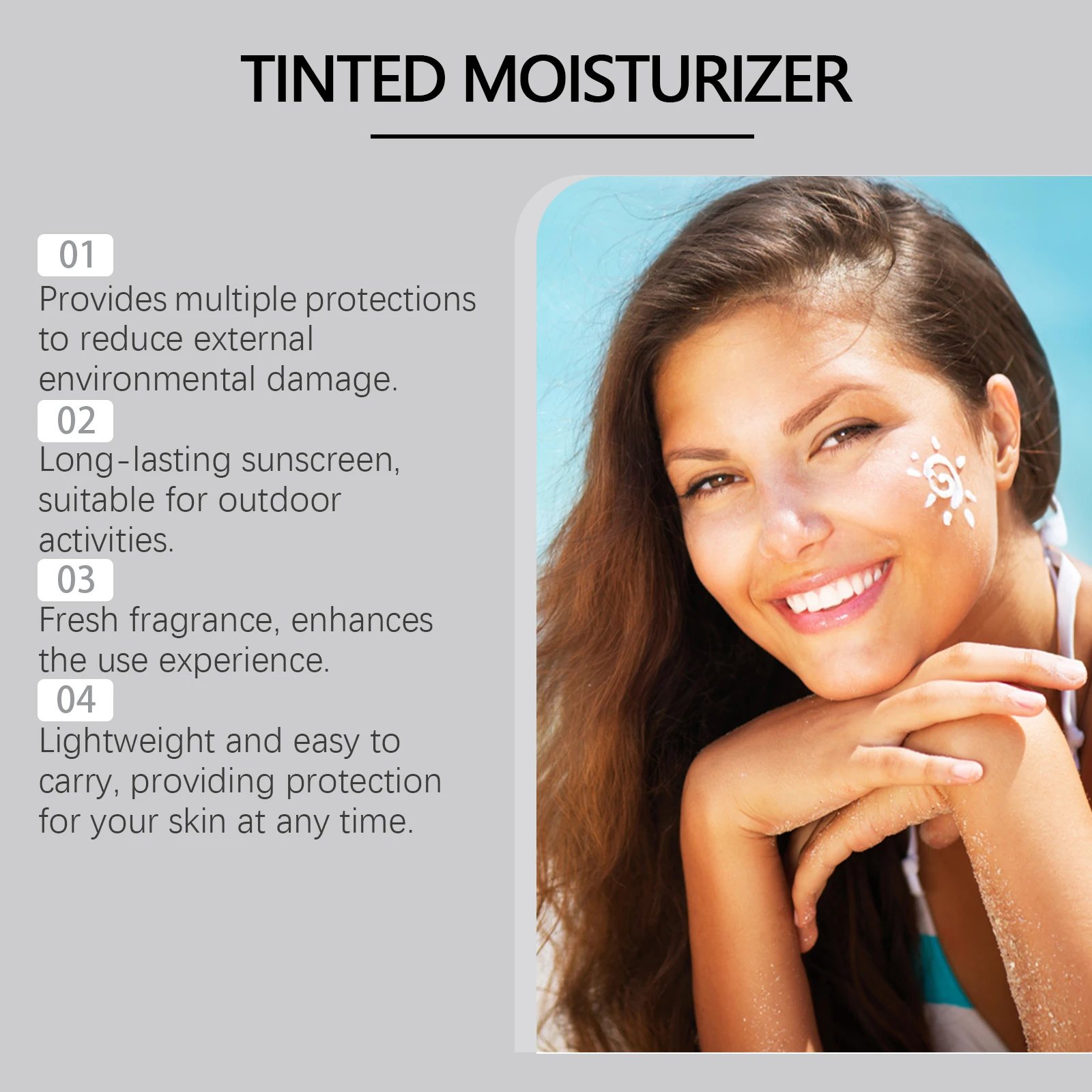 Natural Moisturizing Sunscreen Cream Nourishing Prevent UV Repair Sunburn Skin Lasting Brightening Skin Tone Body Sunblock Cream