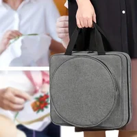 Multiple Pockets Embroidery Project Bag, Square Embroidery Supplies Storage Tote Bag, Portable Craft Carry Case 1