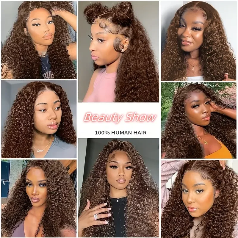 Brown Bundles Human Hair #4 Deep Wave Bundles Chocolate Deep Wave Bundles Brazilian Virgin Deep Wave Hair Weaves Human Hair - 6