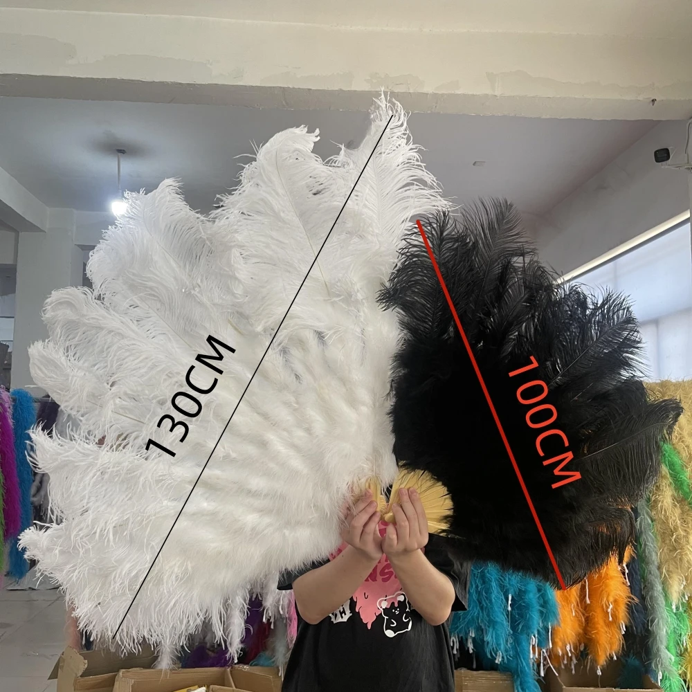 Big Pink Ostrich Feathers Fan Fluffy Foldable Fan for Belly Dance Halloween  Party Decor 100cm 130cm Performance Props Accessory - AliExpress