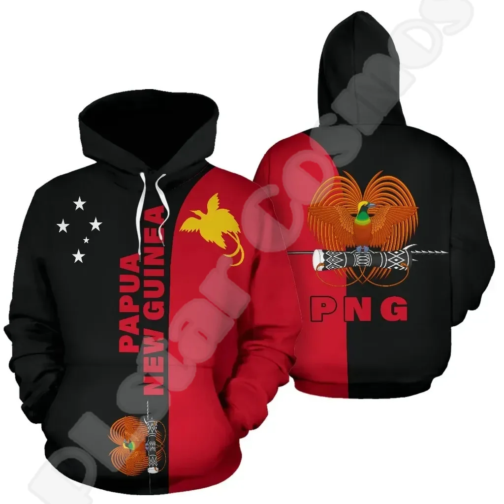 NewFashion Islands Country Flag Papua New Guinea Culture Tribal Tattoo Retro 3DPrint Pullover Harajuku Casual Hoodies Jacket M15