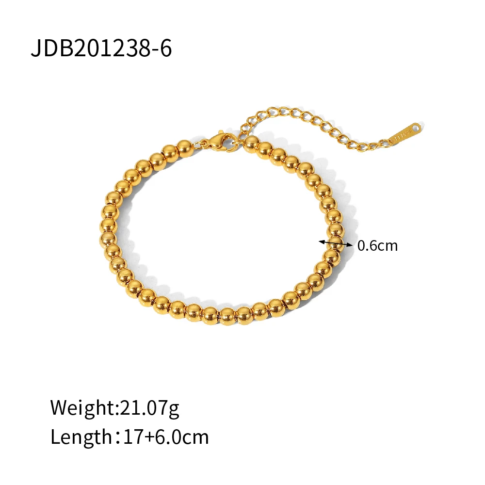 Modern stainless steel bead chain bracelet