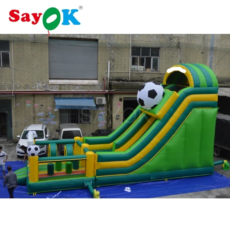 10x4x6mh Giant Inflatable Football Slide With Bouncer, Inflatable