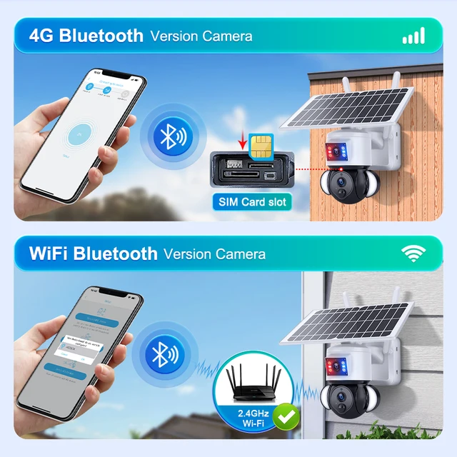 6MP 4G SIM Dual Screen Dual Lens Solar Camera 4G Sim Humanoid Tracking Security Outdoor PTZ Surveillance Battery Camera UBox app 2