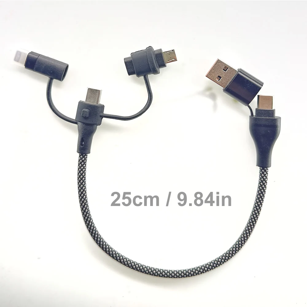 ตัวเลือกสินค้า สายชาร์จ USB-C 4-in-1 ทนทาน ชาร์จเร็ว ใช้กับ iPhone Samsung MacBook