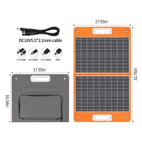 Panneau solaire pliable Flashfish TSP18V 60W, chargeur solaire portable avec sortie DC et double USB, générateur solaire extérieur pour station d'alimentation portable, camping, camping-car, randonnée, alimentation d'urgence hors réseau. 3