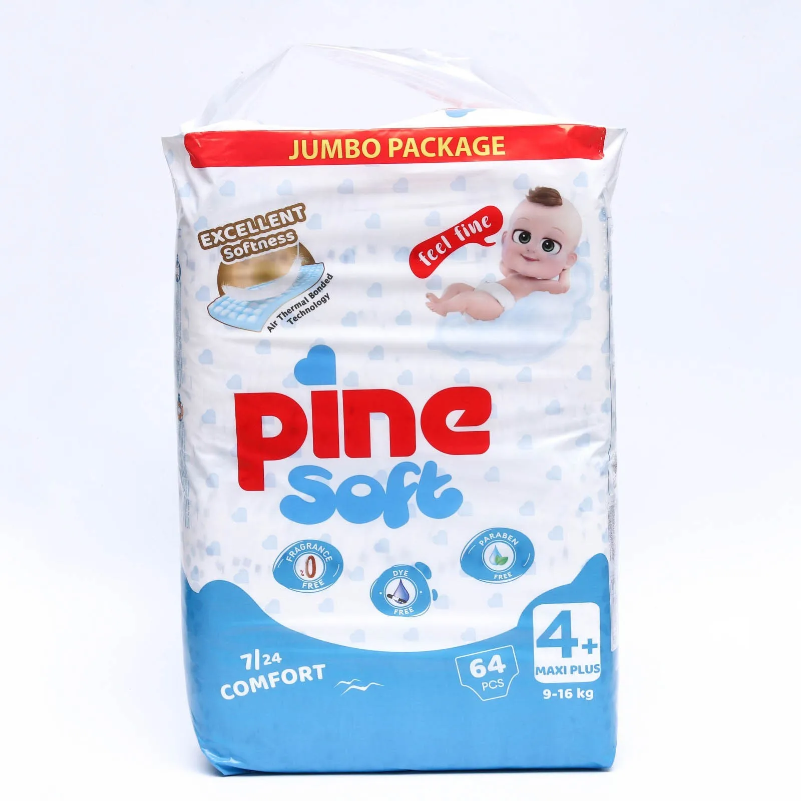 Подгузники детские Pine Soft 4+ Maxi Plus (9-16 kg)