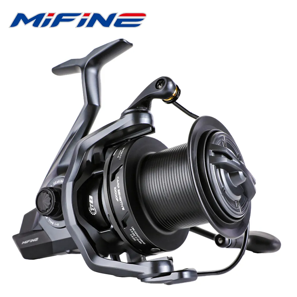 MIFINE CARP SENSITIVE Fishing Reel 12KG Max Drag 8000-10000 Long Cast  Distance Spinning Reel 4.4:1 8+1BB Big Spool Carp Fishing