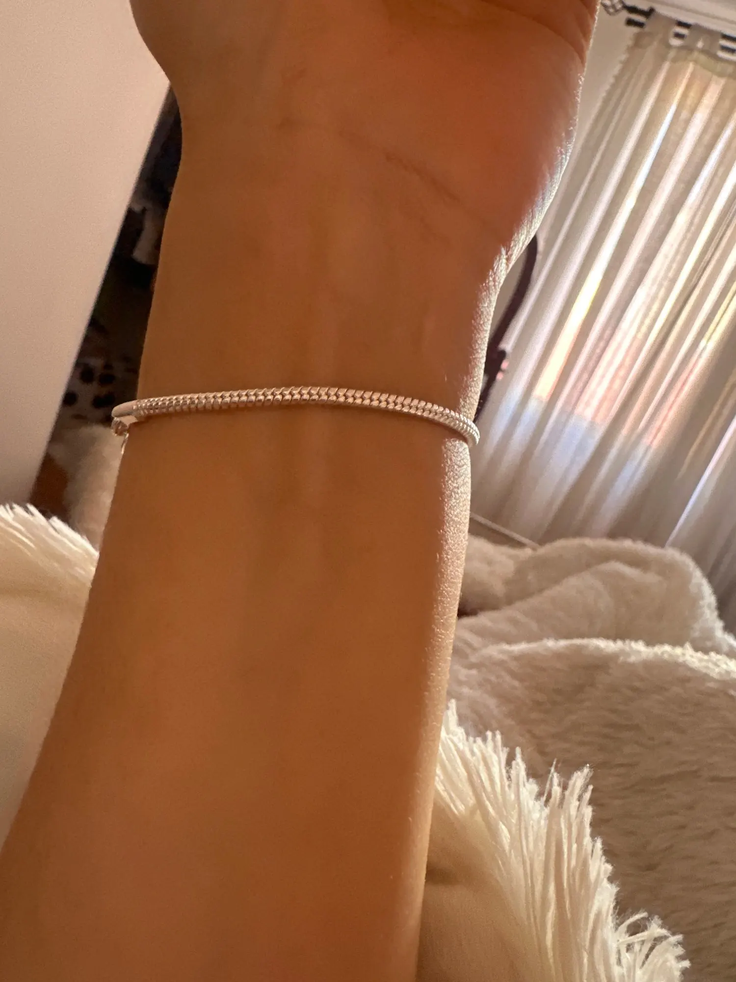 Pulseras de cadena de serpiente de Plata de Ley 925 de 3MM, joyería de calidad superior a la moda de fábrica, abalorio bonito para mujer, boda photo review