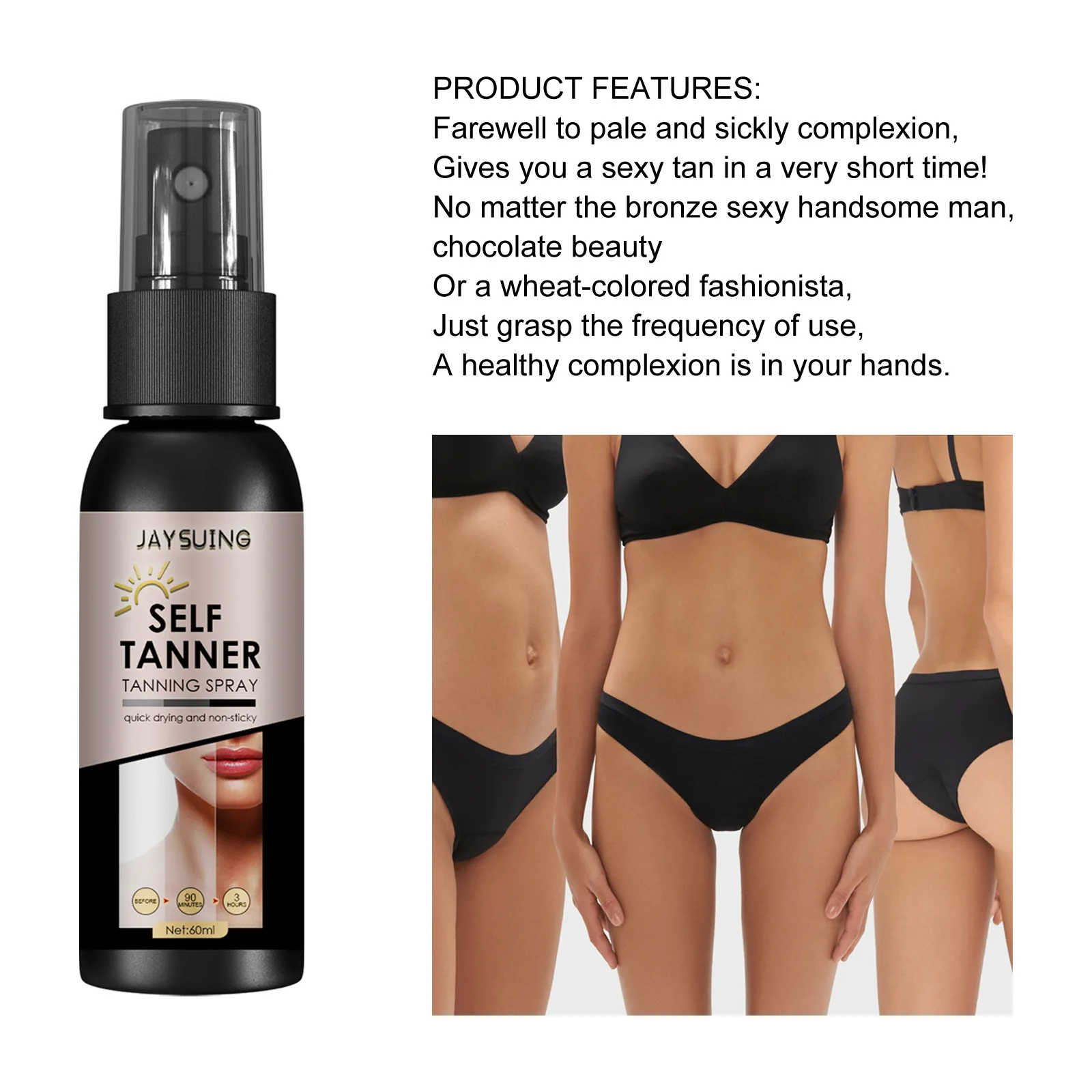 Self Tanning Spray Accelerator Bronze Sunless Natural Bronzing Solarium Tanning Long Lasting Nourish Fake Tan Self Tanner Spray