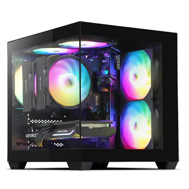 다크플래쉬 darkFlash DCM30 RGB 강화유리 미니타워 컴퓨터 PC 케이스 (블랙)