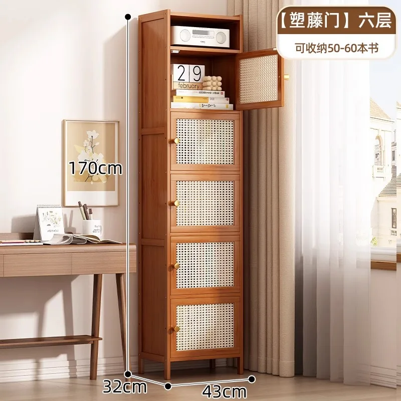 Bamboo Bookshelf with Acrylic or Opaque Doors &ndash; Multi-Tier Bookcase for Home and Office Storage Shelves for Books Decor and More