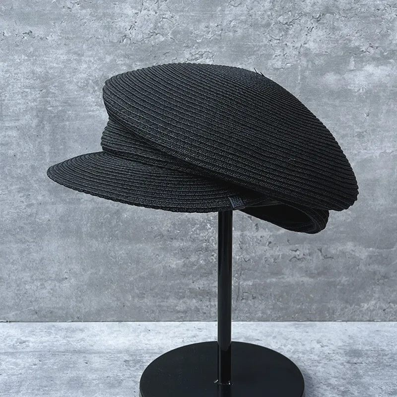 Women Summer Hats Newsboy Cap Ladies Straw Hat Sloping Brim Visor Cap Cabbie Beret Girls Paperboy