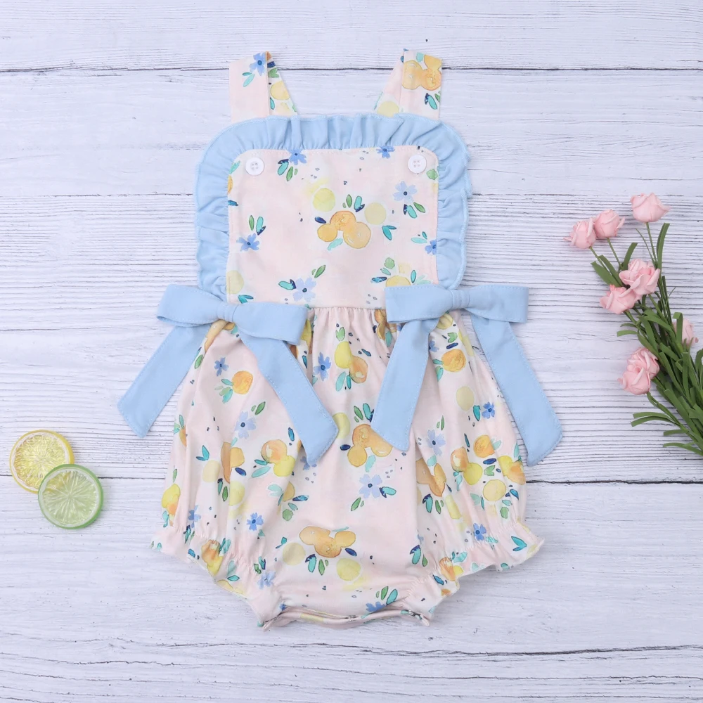 

Babi Girl Clothing 0-3T Jumpsuit Baby Girls Clothes Floral Printing Bubble Infant Romper Sleeve Bluey Bodysuit New Born Outfits