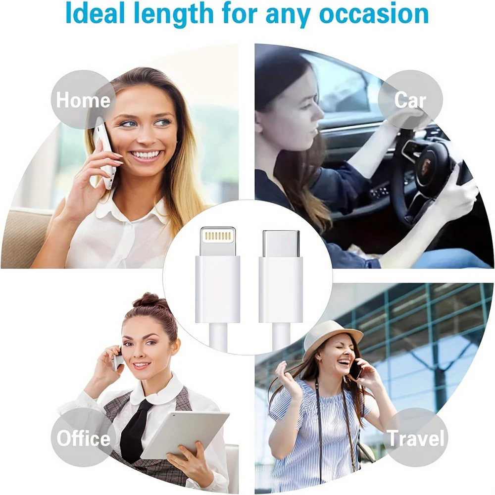 PD 20W Fast 2M Charger Foldable Phone Adapter For iPhone 14 13 12 11 Pro Max 8 7 6 6s Plus Quick Charging Data Cable Accessories