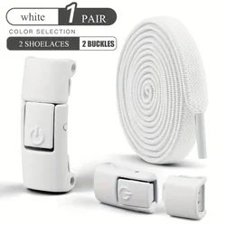 Enhanced Press Lock No - Tie Gradient Elastic Shoelaces (WHITE)