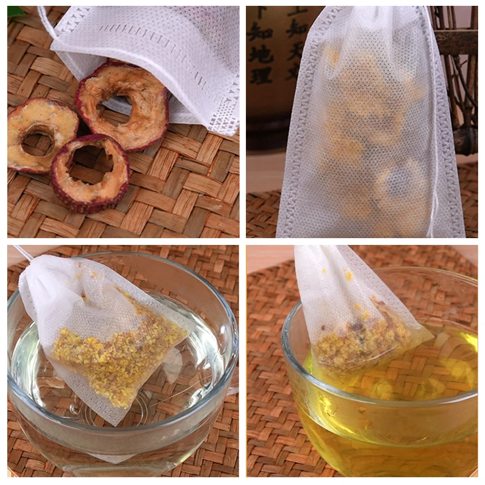 Disposable Tea Filter Bags ,Tea Bags Tea Bags Drawstring Herb Loose Tea bag for Brew Tea Cold Brew Coffee