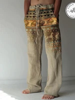 Vintage Ethnic Style Men's Trousers Summer Pants Beach Pant Drawstring Elastic Waist 3D Geometric Prints Graphic Casual Pant 6XL 1
