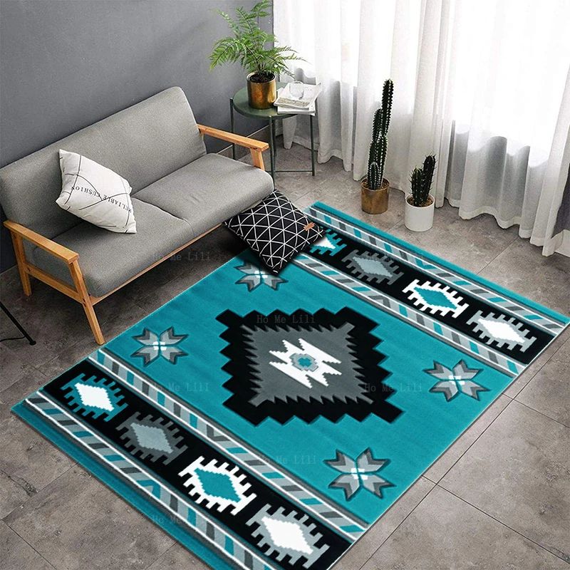 Turquoise Geometric Southwestern Country Style American Native ...